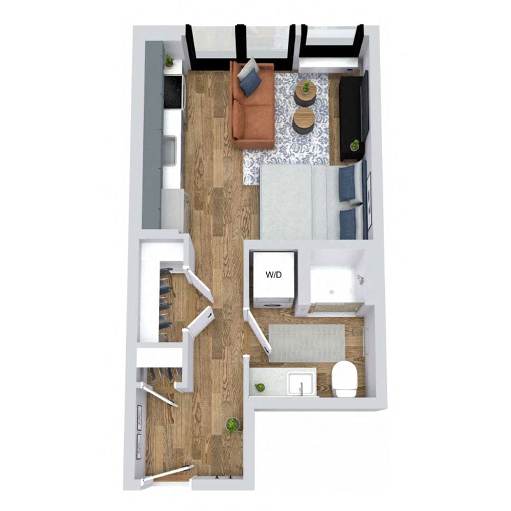 0 bedroom apartment for rent