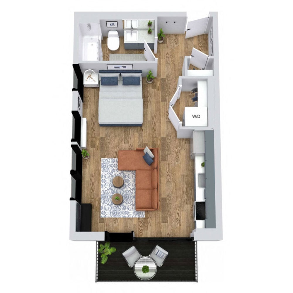 0 bedroom apartment for rent